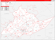 State College Metro Area Wall Map Red Line Style